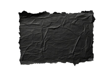 Wall Mural - black paper with texture, crumpled, torn, dark style, cut out transparent