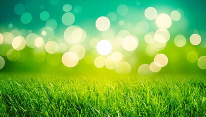 Aufkleber - Bright sunlight filters through lush green grass creating a serene natural atmosphere in the afternoon