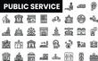 © Purlo Hop - Diverse public service icons in a minimalist line-art style.