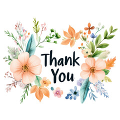  Floral Thank You: A beautifully arranged floral design featuring the words 