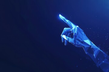 Digital hand pointing, futuristic background, innovation concept, website banner