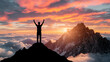 © DigitaArt.Creative - Triumphant Silhouette at Sunset Over Majestic Mountains
