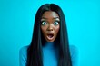 © R - Commercial commercial concept art. Pretty very stunned black girl - for ads, marketing material and digital marketing use. Long hairdo - straight hair. Chic black beauty. Black female model.