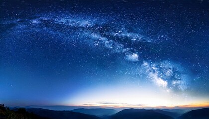 panorama blue night sky dark blue sky starry nigth