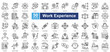 © gibranicon - Work Experience icon set in outline style, featuring 50 icons of career growth, job roles, teamwork, and professional skills. Perfect for HR, employee training, and workplace management.