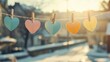 © ECHOLOGIC - Pastel Hearts Hanging On A Clothesline In Sunlight