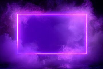 Aufkleber - Purple neon sign illuminating smoke filled room background
