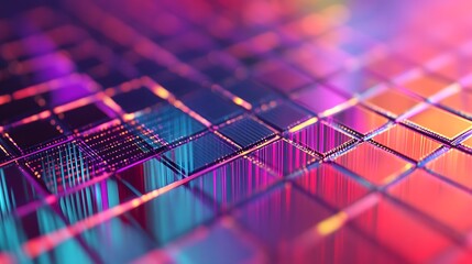 Vibrant grid patterns in abstract digital art, symbolizing creativity and modern design innovation