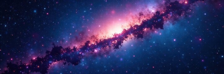 milky way galaxy with vibrant stars and interstellar dust, stellar explosion, cosmos