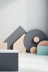 Wall Mural - Abstract Geometric Shapes in Minimalist Design
