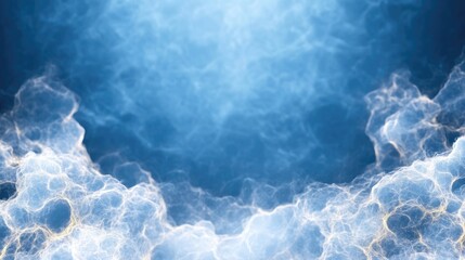 Wall Mural - Abstract ethereal cloudscape.  Soft, swirling, light-blue and white wisps form a textured, dreamy atmosphere