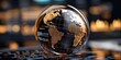© CreativeSeven  - Macro Shot of a Globe Featuring Stock Market Tickers and Digital Financial Data Representations in a Modern Context