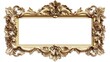 © batara - Ornate Golden Baroque Frame, Elegant Rococo Design, Luxury Decorative Element,  Vintage Style,  Antique Gold Picture Frame,  Isolated on White Background