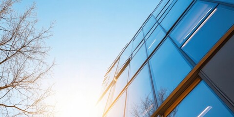 Poster - Futuristic Corporate Glass Architecture Sustainable Urban Design Meets Next-Generation Business Spaces - Innovative Commercial Real Estate Visualization