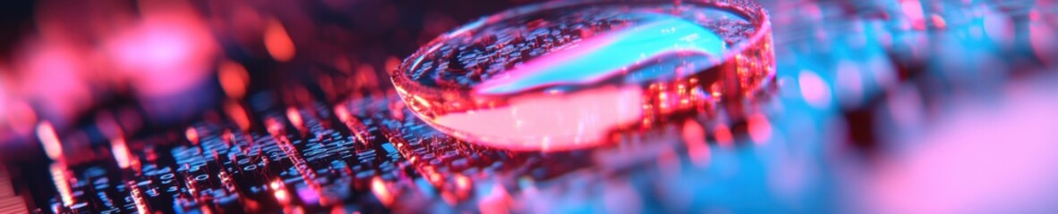 Poster - Precision Medicine Meets Digital Innovation Dreams of Reason Feast Day Explores Diagnostic Technology with Vibrant Cyberpunk Petri Dish Visualization
