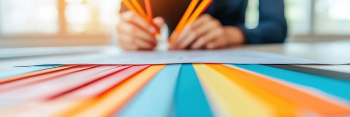 Fototapete - Minimalist Data Visualization Dynamic Color Analytics with Professional Focus - Next-Gen Business Intelligence and Strategic Performance Mapping for Innovative Workspaces