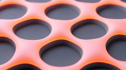 Wall Mural - glowing orange network with bright nodes