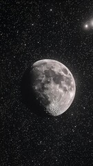 Wall Mural - full moon over black space