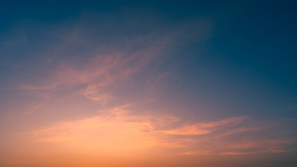 Wall Mural - dusk,sunset sky twilight in the evening with orange, pink and purple colorful sunlight majestic summ