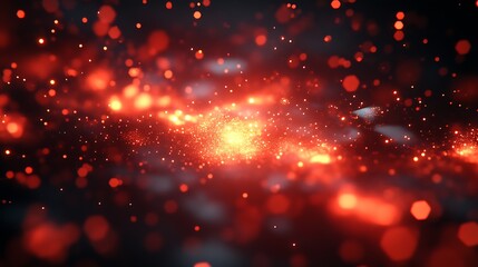 Fototapete - Illuminated cosmic particles forming a mesmerizing abstract pattern on a dark backdrop : Generative AI