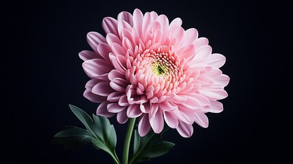 Aufkleber - Elegant pink chrysanthemum flower highlighted against a dark background providing a striking visual appeal for decor : Generative AI
