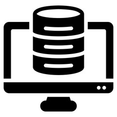 Wall Mural - Computer monitor with a database icon inside, perfect for technology concepts, IT articles, data management visuals, website designs, and presentations.