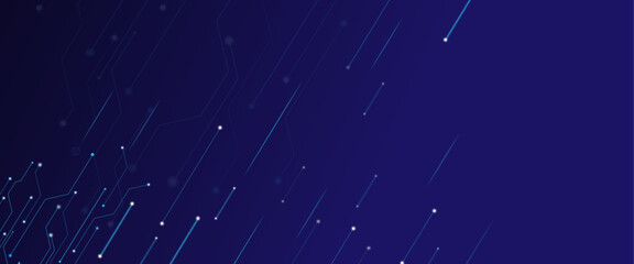 Poster - Abstract digital technology futuristic internet network speed connection dark blue background.