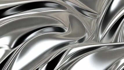 Wall Mural - abstract video of smooth, metallic waves with a close-up angle, showcasing a futuristic and sleek de