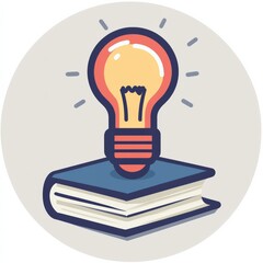 Poster - Igniting Knowledge: A Bright Idea Emerges from the Pages of a Book, Symbolizing Learning, Innovation, and Intellectual Pursuit