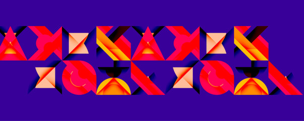 Wall Mural - Circles squares lines abstract background