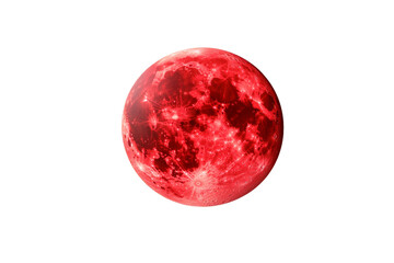 red moon in the sky, isolated