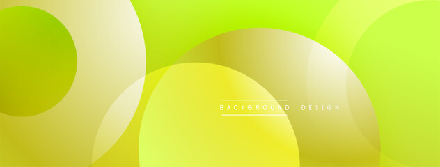 Wall Mural - layered circular shapes in vivid colors form a gradient-rich abstract design with smooth transitions