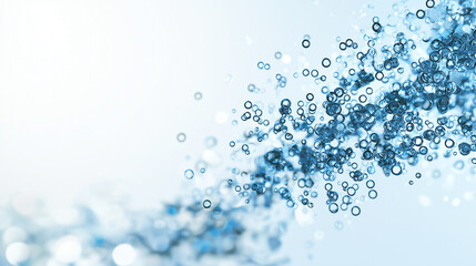 Aufkleber - dynamic swirl of blue bubbles creates abstract and energetic visual against soft gradient background, evoking sense of movement and fluidity