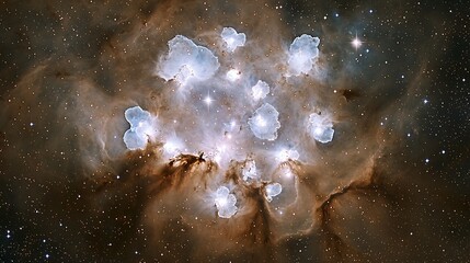 Wall Mural - an image shows a beautiful cosmic nebula in outer space