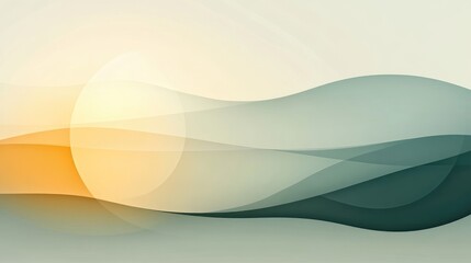 Wall Mural - Abstract wavy design, soft colors, light background