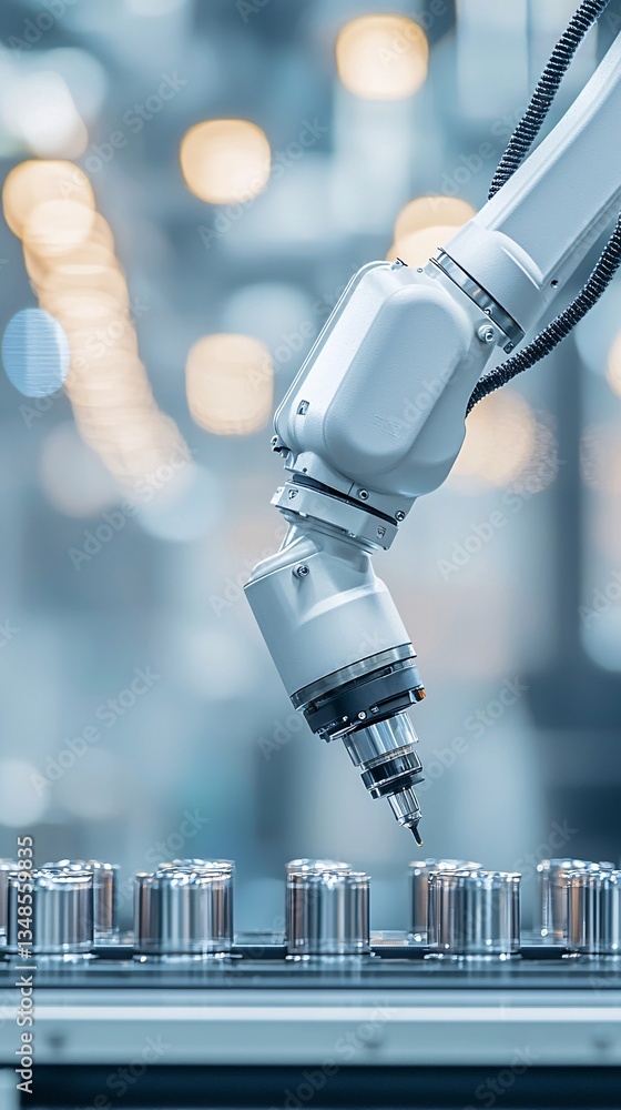 360 Visual Inspection Machine Robotic camera performing a 360-degree inspection of products on a ...