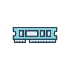 Color illustration icon for ram