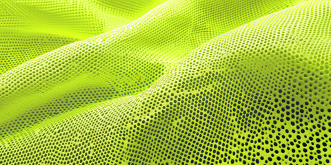 A breathable mesh fabric texture background in bright neon green. The lightweight, perforated pattern creates a sporty, modern aesthetic perfect for athletic wear, tech apparel, and futuristic designs
