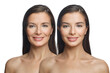 © millaf (Nemchinova) - Attractive female face before and after lifting cosmetics procedure, studio portrait