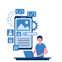 Illustration of App Development Mobile Interface