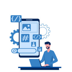 Illustration of App Development Mobile Interface