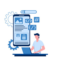 illustration of app development mobile interface