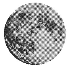 Wall Mural - moon halftone grunge vector design element