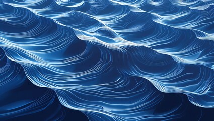 Wall Mural - abstract blue waves: a digital rendering of serene undulating forms