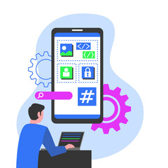 Illustration of Mobile App Development Process
