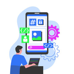 Illustration of Mobile App Development Process
