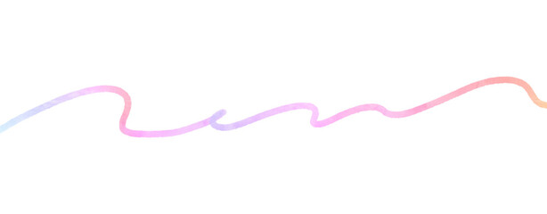 Watercolor hand drawn wave line isolated on white background illustration.