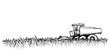 © Kaz - combine harvester collecting grain traditional doodle sketch hand made design vector