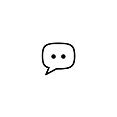 Wall Mural - communication bubble: simple graphic of a speech bubble with two dots inside suggesting a minimalist