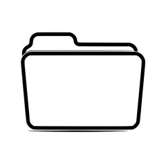 Wall Mural - a simple -and- vector graphic shows an empty file folder with a tab on top perfect for representing 